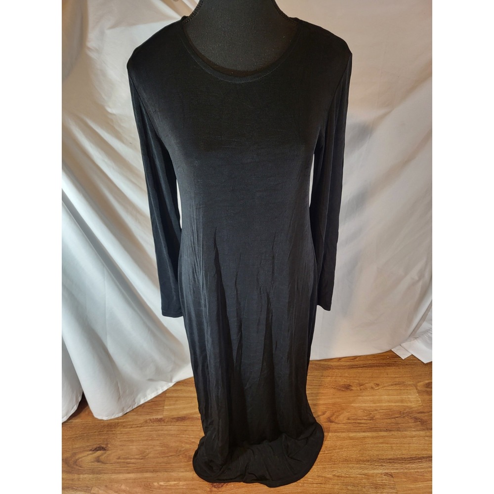 Papermoon Marblehead‎ Ma Black Long Sleeve Acetate Slinky Dress Size 3